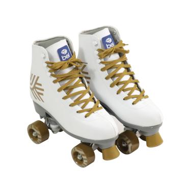 Imagem de Patins Quad Retrô Branco & Dourado Bel
