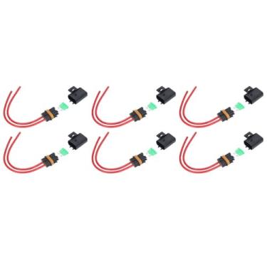 Imagem de Chiffonade 6 peças de suportes em linha IP66 12AWG 30A com tampa de bloqueio para uso marítimo, automotivo, ABS/PVC resistente, fio de 20 cm (6 peças)