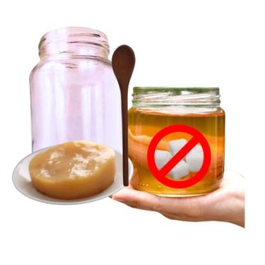 Imagem de Kombucha Zero Açúcar Jun Scoby Colônia Viva Chá + Colher de Pau + Frasco 500ml