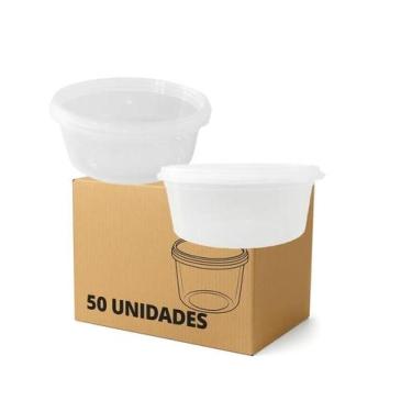 Imagem de 50 Un Pote Redondo 250ml Com Tampa Freezer Microondas - Brasilpack