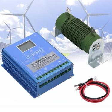 Imagem de HYZHANHONG Controlador de carga híbrido eólico solar MPPT off-grid de 2000 W, 12 V, 24 V e 48 V, turbina eólica de 1000 W e controlador de carga de painéis solares de 1000 W,Blue,48V
