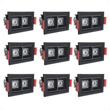Imagem de Kit 9 Spot Duplo Mini Embutir Led Downlight Mini 3000K Bet56