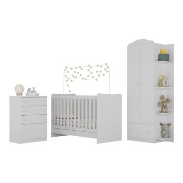 Imagem de Quarto Infantil Completo João E Maria Berço 4/1 Colchão Roupeiro E Côm