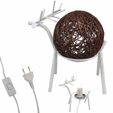Imagem de Luminaria Abajur Cervo Decoraçao Rena Natal Mesa Estante Enfeite Casa Quarto Iluminaçao Rustica