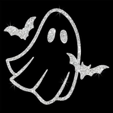 Imagem de Adesivo de decalque brilhante brilhante de PVC autoadesivo fantasma brilhante para carros, laptops, motocicletas, parede, janela, bagagem, capa de arranhão, porta, multisuperfície (branco)