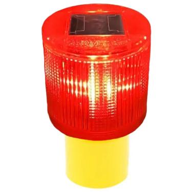 Imagem de Sinalizador Solar Cone Obra Rodovia Avenida Estrada Pista Alerta Transito Acidente Luz de Emergencia Segurança