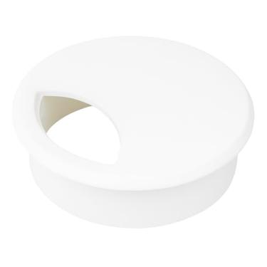 Imagem de Kit 2 Passa Fios de Mesa 50 mm – Organizador de Cabos em Plástico ABS – Branco – Ideal para Escritórios, Computadores e Móveis Planejados