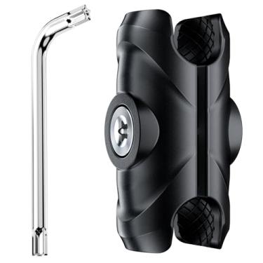 Imagem de LBW Braço de soquete duplo de metal antifurto para suportes de braçadeira de guidão com um adaptador de esfera de 2,5 cm, compatível com suportes de telefone de bicicleta e motocicleta