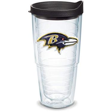 Imagem de Tervis Feito nos EUA com parede dupla NFL Baltimore Ravens copo copo isolado mantém bebidas frias e quentes, 680 g, logotipo principal