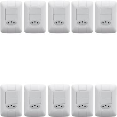 Imagem de Kit 40 Conjunto 2 Interruptores Paralelo + 1 Tomada 20a 250v - TRAMONT