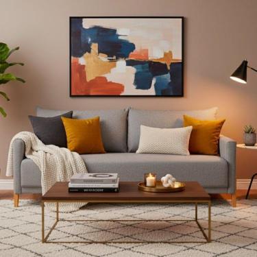 Imagem de Sofá para Sala de Estar 2 Lugares Pés de Madeira Eudora - Konfort King