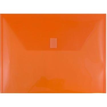 Imagem de JAM PAPER Envelopes de plástico com fecho de gancho e laço - Folheto de letras - 23,5 x 33,5 cm - Laranja - Pacote com 3