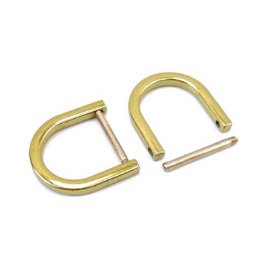 Imagem de VersaKits 4 peças anéis D parafuso em forma de U anel D DIY couro artesanato bolsa chaveiro acessórios (20 mm, ouro dourado)