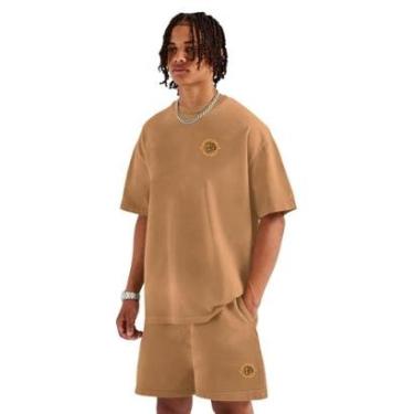Imagem de Conjunto Masculino Esportivo Moletinho Camiseta Oversized e Bermuda Treino Leve-Masculino