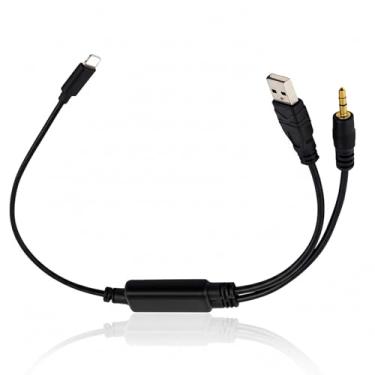 Imagem de SHINETEC Cabo adaptador auxiliar USB e áudio de 3,5 mm para cabo 1 3 5 Series X6 Z4 E39 E85 Y, compatível com IP 14 Pro 13 12 11 Pro Max X 8 7 Plus 6 6S Plus
