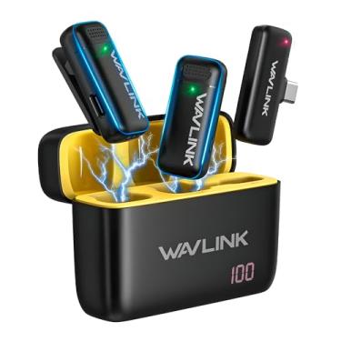 Imagem de Microfone Sem Fio Lavalier Lapela para Celular iPhone Android Vlog Live YouTube com Kit Duplo Transmissor Receptor USB-C L1ght/n1ng e Case de Carregamento Portátil