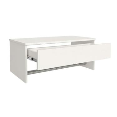 Imagem de Penteadeira Suspensa com Gaveta - 60x30cm, Branco ou Preto - Multiuso para Apartamento (Branca c/Barra)