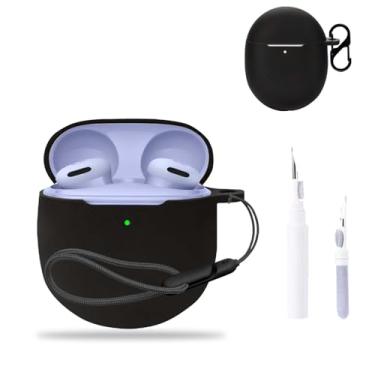 Imagem de Capa para Google Pixel Buds 2a, capa protetora para fone de ouvido NOUKAJU (com mosquetão + cordão + caneta de limpeza) à prova de quedas, arranhões, à prova de choque, capa para Google Pixel Buds 2a