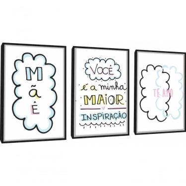 Imagem de Quadro Decorativo Mãe Te Amo Com Moldura Preto