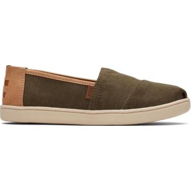 Imagem de TOMS Tênis feminino de crochê Alpargata, Canteen Vintage Twill Pu Trim, 12.5 Little Kid