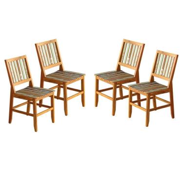 Imagem de Kit 4 Cadeiras Madri Madeira De Demolição Com Pátina