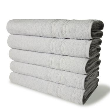 Imagem de Kit 5 Toalhas De Banho 430g/m² Grande Grossa 80x150cm Itália Soft Branca