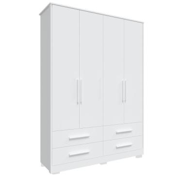 Imagem de Armário Infantil 4 Portas Lisas Charlô - Móveis Peroba Branco Brilho