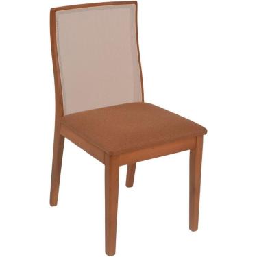 Imagem de Cadeira Arizona Madeira Maciça Tela Tela Sling Amêndoa