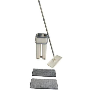 Imagem de Mop Duplo Rodo Magico Vassoura Flat Balde Limpeza De Piso Multiuso Esfregao Vertical Lava Seca Refil