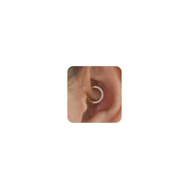 Imagem de Brincos femininos Daith de cartilagem pequena argola dourada hipoalergênica hélice piercing de titânio 14k aço cirúrgico diamante implante zircônia cúbica joia, 10mm, Titânio, Zircônia