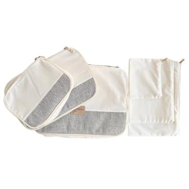 Imagem de Kit Organizador de Mala com 3 necessaires e 3 malinhas Preto e Branco