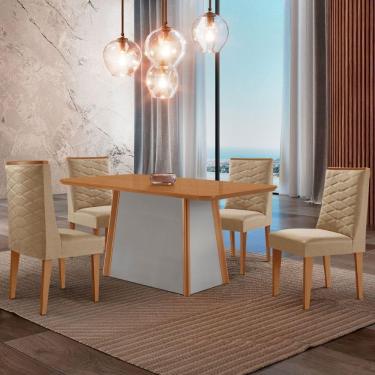 Imagem de Mesa De Jantar Diane - 4 Cadeiras Safira Moderna Turim