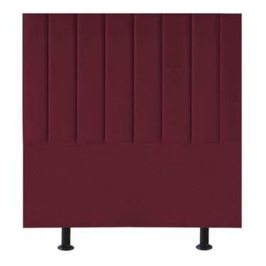 Imagem de Cabeceira Estofada Cama Box Casal 140 Cm Marina Suede bordô