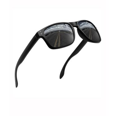 Imagem de Óculos de sol polarizados femininos masculinos modernos quadrados clássicos óculos de sol modernos óculos de sol óculos escuros condução pesca SY6030, A01-Armação preta | Lente preta