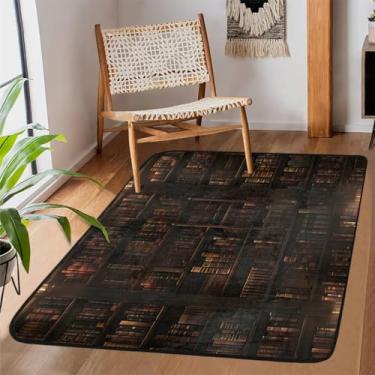 Imagem de Tapete de área para sala de estar, lavável à máquina, estante, livro educativo, antiderrapante, tapete macio, para sala de estar, quarto, sala de jantar, berçário, cozinha, decoração de casa