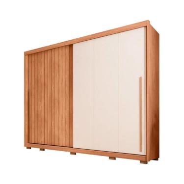 Imagem de Guarda-Roupa Casal Moviment Ripado Flex 2 Portas 6 Gavetas Freijó e Off White
