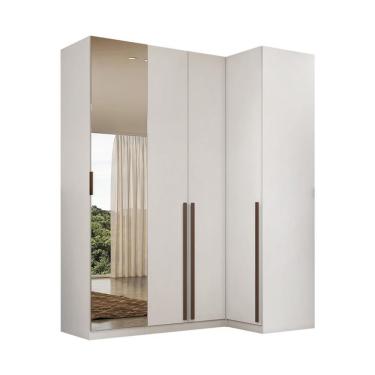 Imagem de Guarda-Roupa Modulado com Espelho Altezza 4 Portas 3 Gavetas Branco