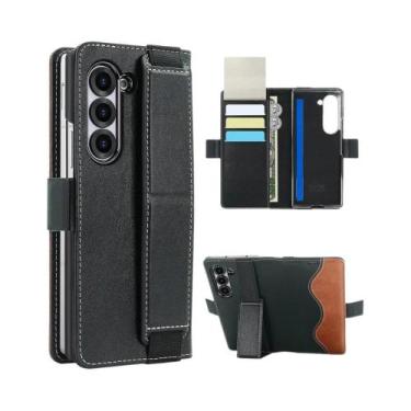 Imagem de Capa Carteira De Couro PU Para Samsung Galaxy Z Fold 7 6 5 Com Suporte