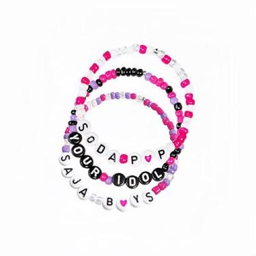 Imagem de SAVITO Pulseiras de amizade combinando, pulseiras Huntrix para caçadores de demônios, acessórios rumi, jinu zoey mira, bijuterias, presentes para meninas, crianças, Halloween, Natal