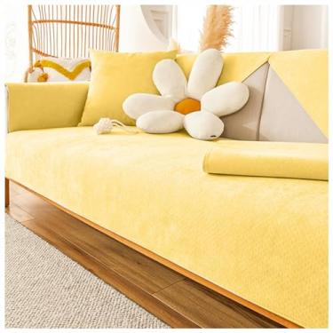 Imagem de SPXMQSS Capas de sofá para sofá secional, capas de almofada de sofá para sofá, capa macia de chenille, protetor de móveis em forma de L, capas de sofá antiderrapantes universais 1/2/3/4 lugares P 90 x