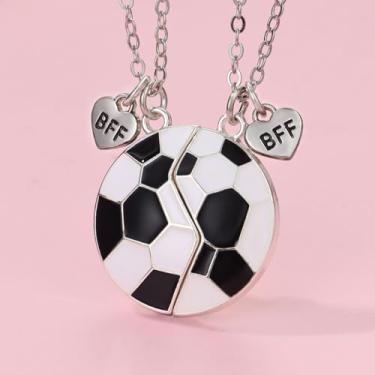 Imagem de Colar de futebol para mulheres, joias de amizade, presente moderno, presente de dia dos namorados, presente de casal, presente de aniversário, amizade, presente de amizade, presentes de amizade para