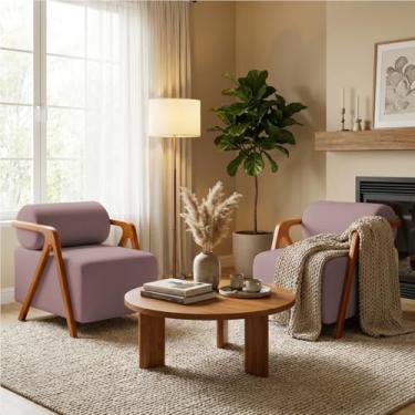 Imagem de Kit 2 Poltronas Decorativa Para Sala Recepção Escritório Cadeira Moderna Chloe Bouclê Persa Premium Rosê