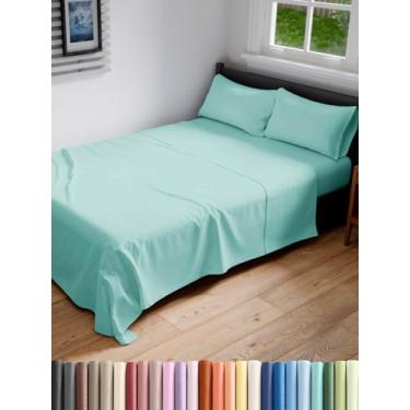 Imagem de Jogo de lençol casal GG extra longo estendido casal GG - confortável, respirável e refrescante - cabe em colchões de 20 a 40 cm com bolsos profundos - 137 cm x 203 cm - Roupa de cama luxuosa macia