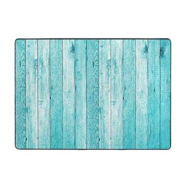 Imagem de ZERAOKE Tapete de área de tábuas de madeira 58 x 80 polegadas (4,84 x 6,67 pés), tapete de área de sala de estar moderno lavável, tapete de área grande de luxo com absorção de água, tapetes macios