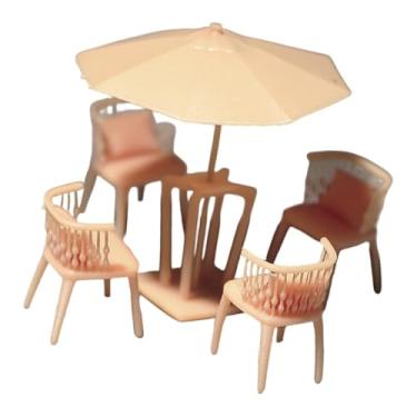 Imagem de Esquirla Conjunto de mesa e cadeiras em miniatura na escala 1/64, acessórios criativos para dioramas, conjunto de mesa e cadeiras, Style D