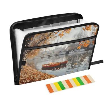 Imagem de CEBUGI Pasta expansível com 13 bolsos, organizador de arquivos sanfonado à prova d'água com etiquetas tamanho A4, organizador de documentos de papel para escola, escritório, edifício