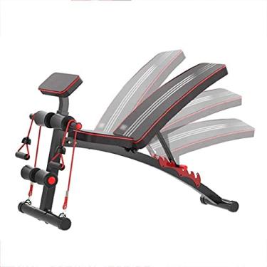 Imagem de LMJYU Banco de pesos multifuncional banco de halteres fitness banco de halteres - equipamento para sentar em casa academia cadeira multifuncional banco de pressão de pássaro, encosto ajuste de 7