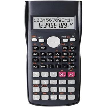 Imagem de Calculadora Científica 240 Funções Preta Com Capa e Display de 2 Linhas Display Duplo 10+2 Dígitos Desligamento Automático Cor Preta – Ideal para Engenharia Física Química e Faculdade Premium