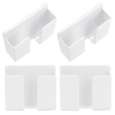 Imagem de Generic Suporte de Parede Simples e Elegante para Celular, Fácil de Instalar, Base de Carregamento para Cozinha, Quarto, 4 Unidades (Listra horizontal)