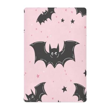 Imagem de CEBUGI Lençol de berço elástico para bebês, meninos, meninas, morcegos e estrelas, portátil, pacote N Playard, material neutro, ultra macio, colchão infantil padrão completo, M